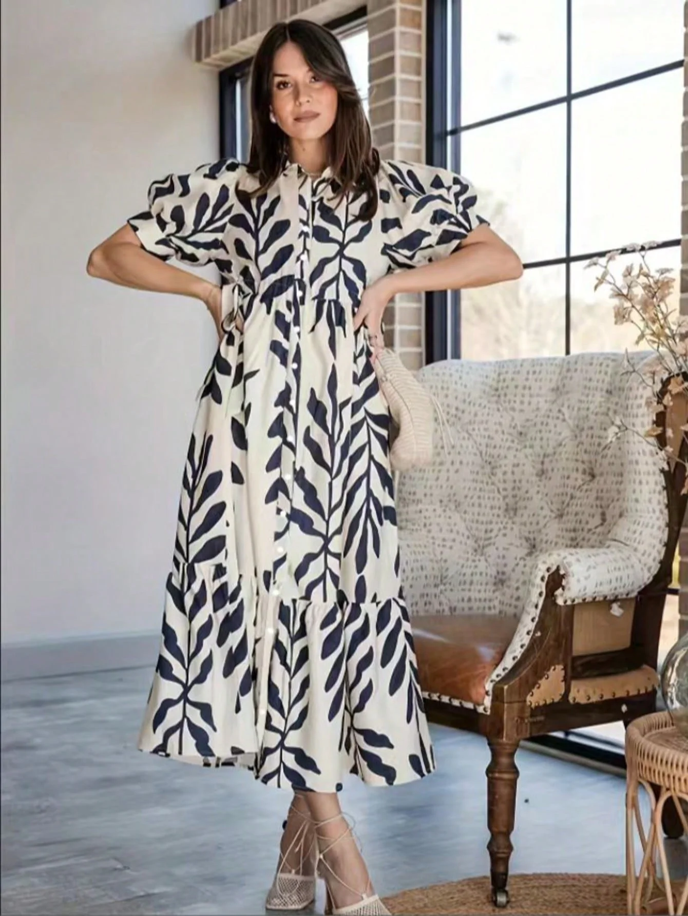 

2025 Export Cross-Border European & American Plus-Size Women's New Casual Printed Strapless Dress