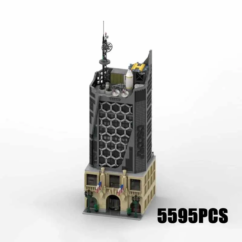 Spider Movie MOC Building Block Oscorp Tower Model Technical Bricks DIY Assembly Modular Architecture Street View Toy For Gift