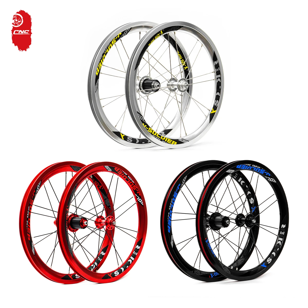 CNC Folding Bike wheels Bicycle Accessories 349 inch Disc Brake/V Brake Aluminum Alloy Front And Rear Wheels Fit 9 10 11 Speed