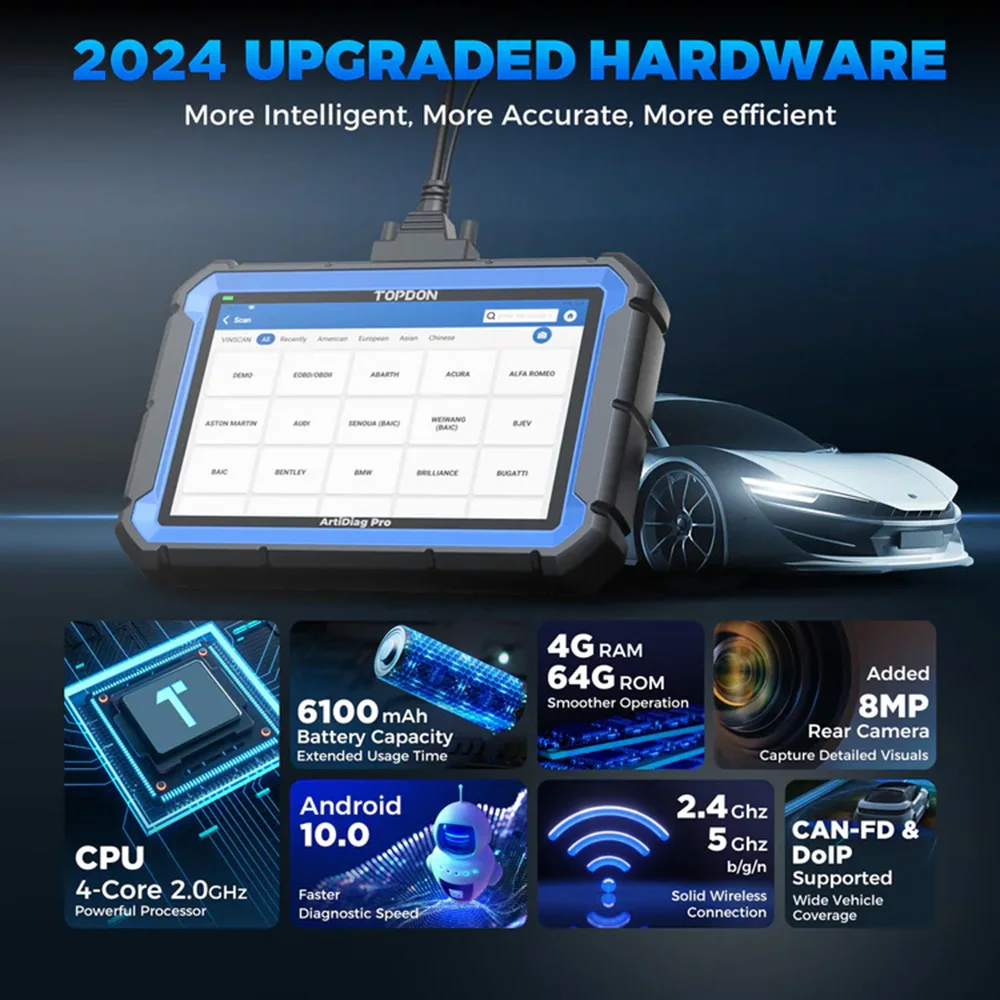 

Диагностический сканер TOPDON ArtiDiag Pro OBD2 для автомобилей, инструмент для онлайн-кодирования ЭБУ, диагностика всех систем автомобиля, инструмент для диагностики автомобилей и автотранспорта.