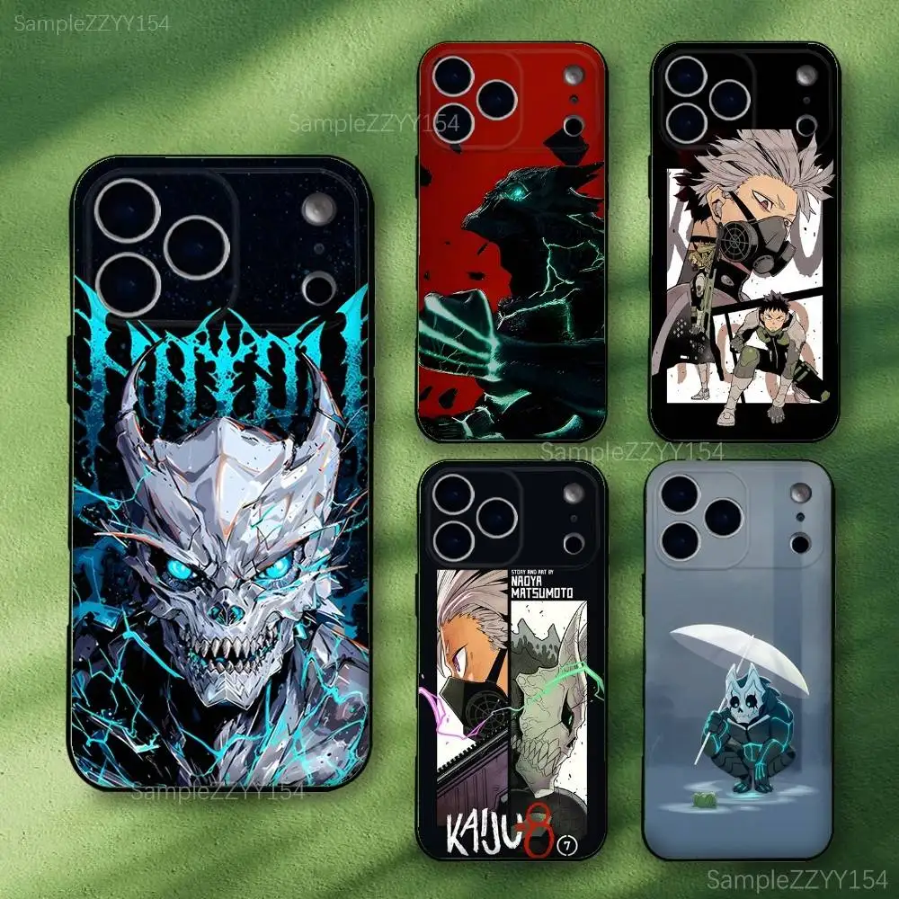 حافظة هاتف Kaiju No 8 الرائعة لهاتف iPhone 17,16,15,14,13,12,Pro,Max,Plus,E,SE4,Air,Mini Black Soft Funda