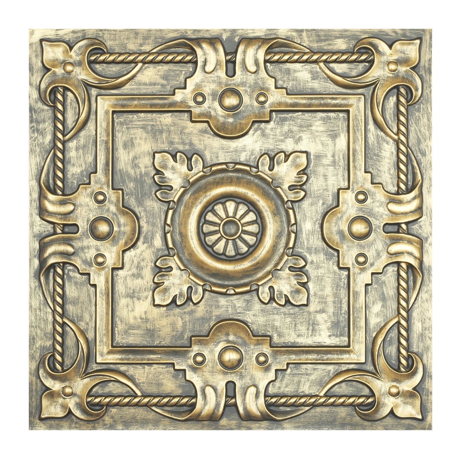 Faux finishing verdigris patina interior roof ceiling tiles Decorative wall panel for saloon 10pcs PL29 Ancient gold PAINTSDECOR