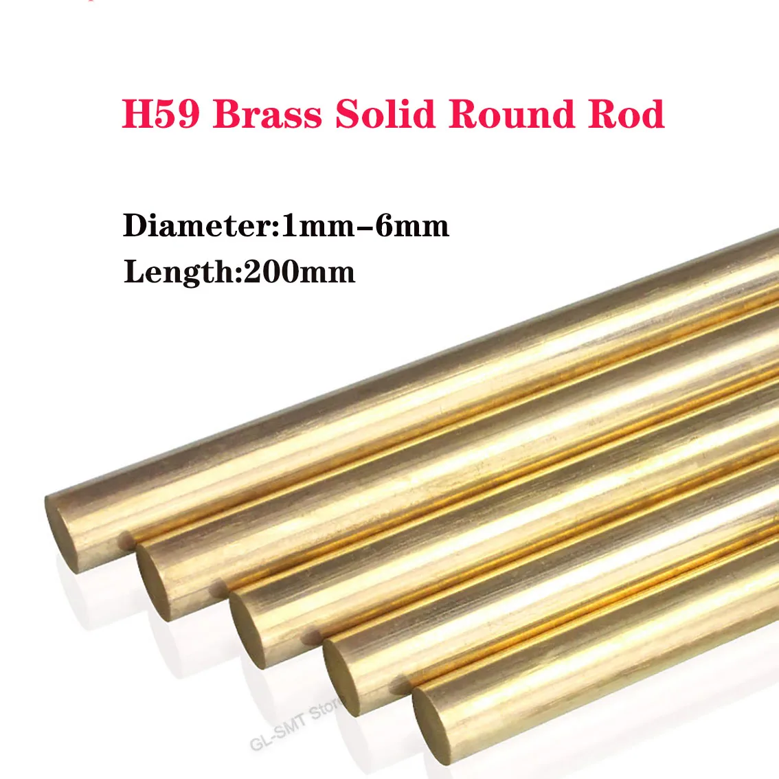 

H59 Brass Rod Diameter 1/2/2.5/3/4/5/6mm Solid Round Rod Bar Lathe Cutting Tool Metal Rods Length 200mm