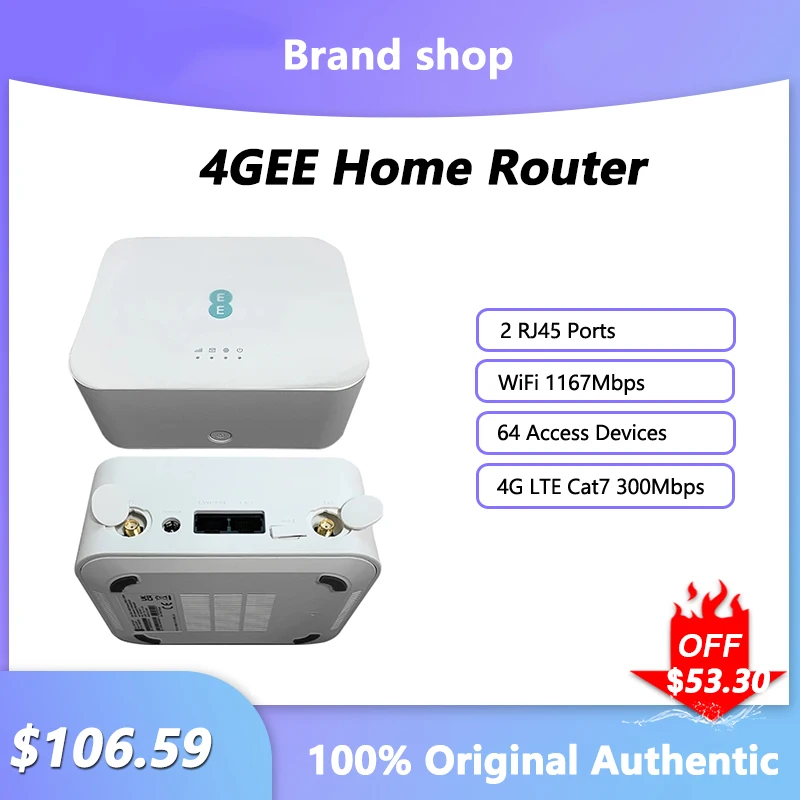 

4GEE Home Router D412C57 Dual Band WiFi Signal Repeater 4G LTE Cat 7 300Mbps Network Amplifier With Sim Card Slot