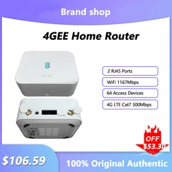 4GEE Home Router D412C57 Dual Band WiFi Signal Repeater 4G LTE Cat 7 300Mbps Network Amplifier With Sim Card Slot