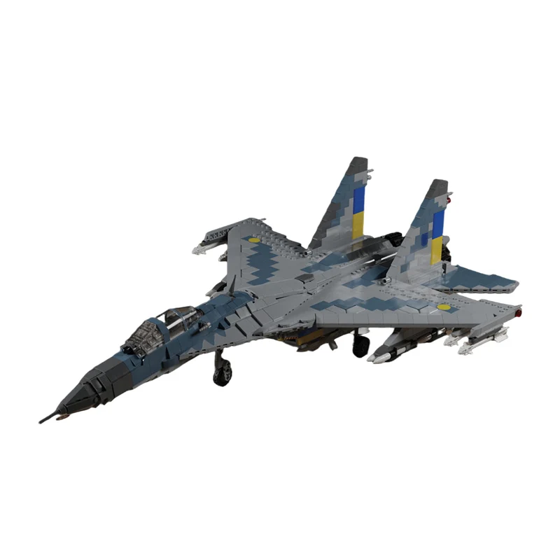 QWERT Su-27 Multi-Role Fighter Jet Model MOC Building Bricks War Equipment Modular Technology Gift Holiday Assemble Children Toy