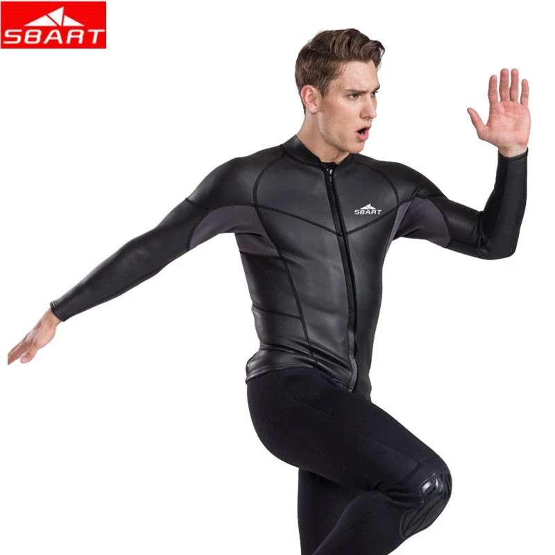 

SBART-Long Sleeve Neoprene Wetsuit for Men, UV Smoothskin Jacket, Swimming Jumpsuit, Surfing Diving Shirt, Top Sunscreen, 2mm