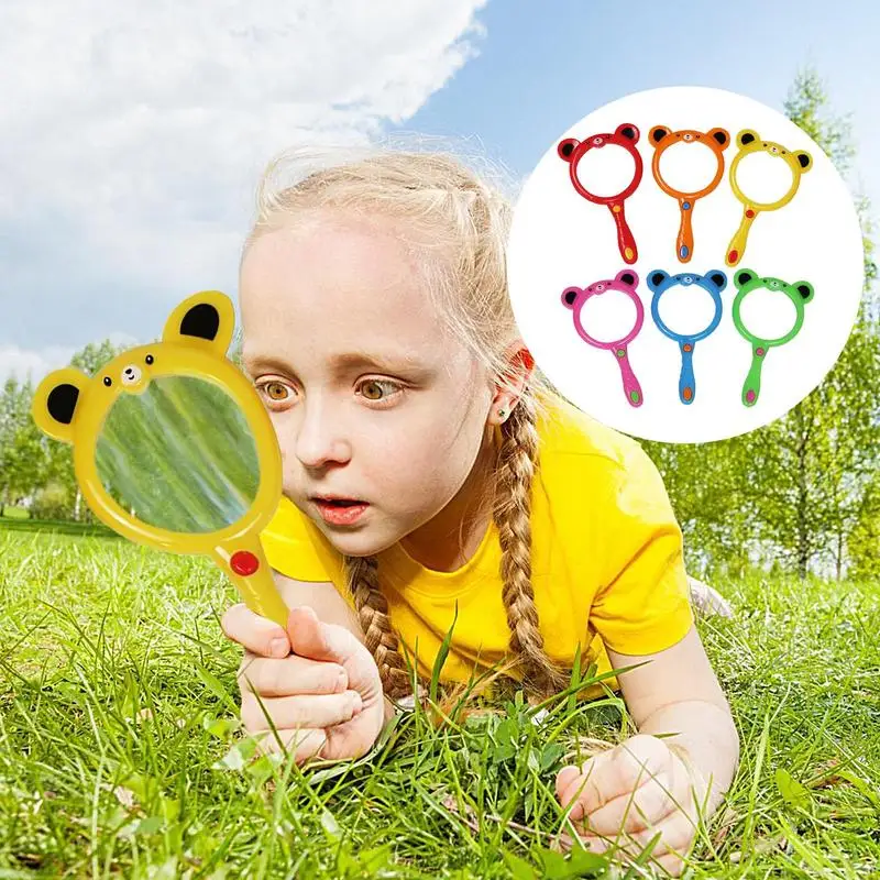 Child Magnifying Glass Toy Magnifying Glass For Kids Portable Ergonomic Grip Shatterproof Toy Magnifier 6 Pieces For Collecting