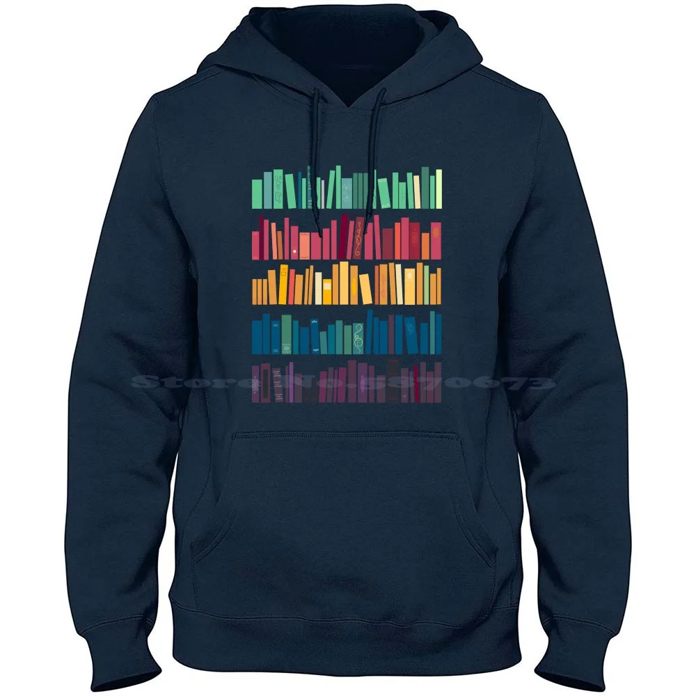 Colorful Library 100% Cotton Hoodie T Shirt Reading Library Bookshelves No Shelf Control Colorful Books Libraries Librarian