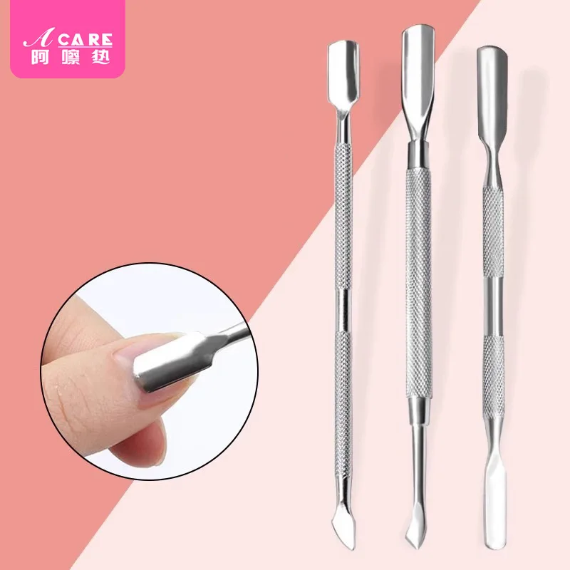 角質除去プッシャーA1-ステンレス鋼シャベルエッジバーブプッシュフォーク角質除去フォーク爪切り携帯用