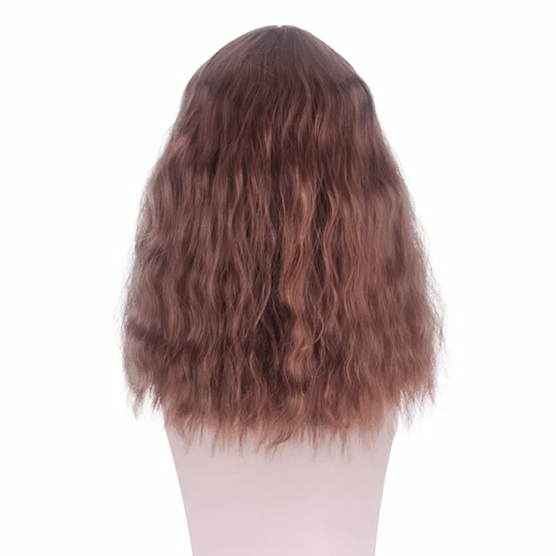 Game Movie Hermione Granger Brown Curly Anime Cosplay parrucca con frangia capelli sintetici ragazze donne parrucche per feste di Halloween