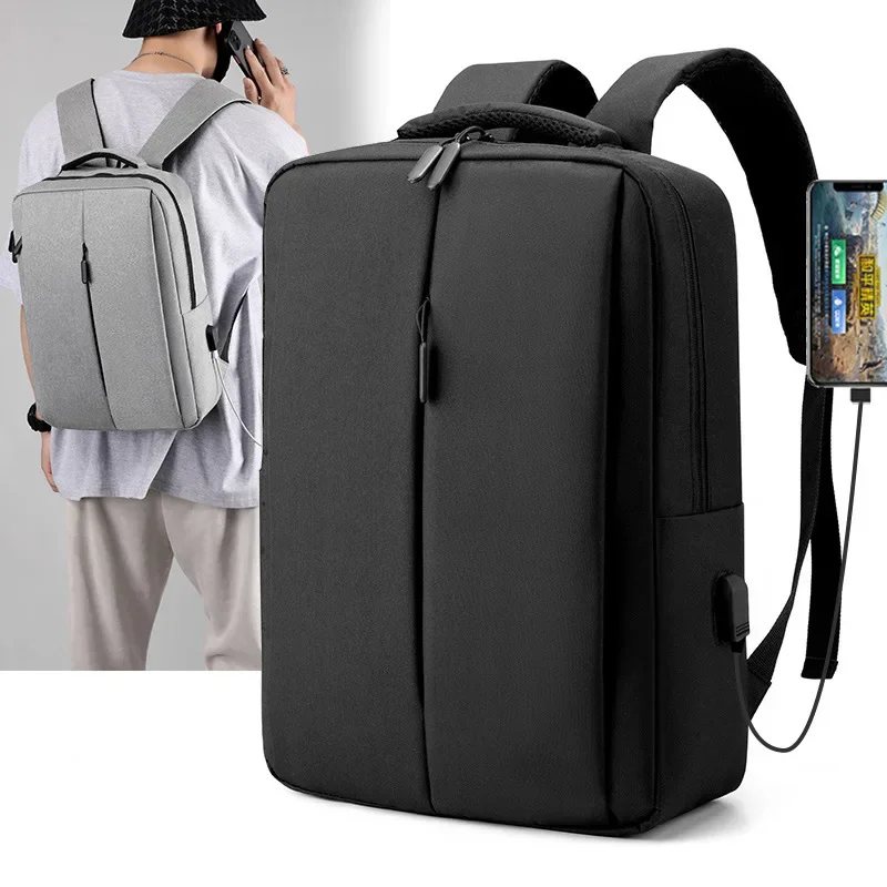 Fashion Casual Backpack guard against theft Lightweight Simple Business Commuting Computer Bag Usb Charging Travel Backpack