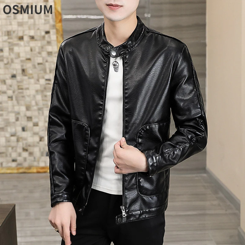 

Male Black Yellow Plush PU Leather Jacket Oversize Mens Autumn Winter PU Motorcycle Outerwear Men Faux Leather Retro Coat M-4XL