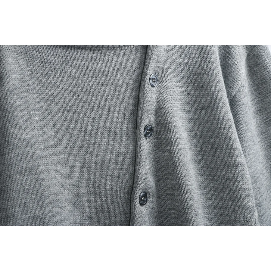 Fall Faion Asymmetrischer Strickpullover mit Knöpfen, rund, Ne Long Sve Damen-Cardigan, Sli, schlankmachend, vielseitiger Pendler