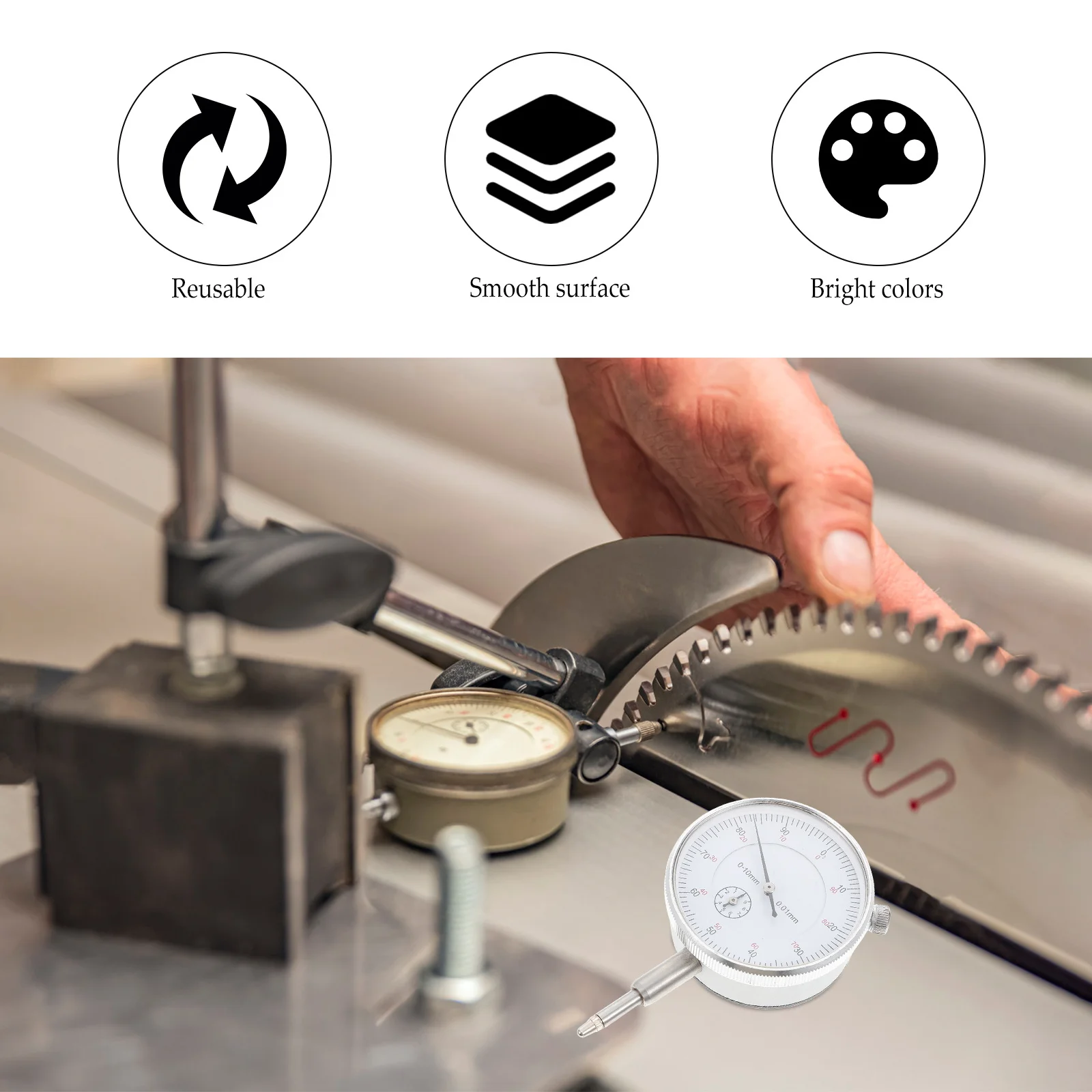 

1pc Stainless Steel Mechanical Dial Indicator 0-10Mm 0.01Mm Resolution For Industrial Lab Use Welding Accessories Dial Test