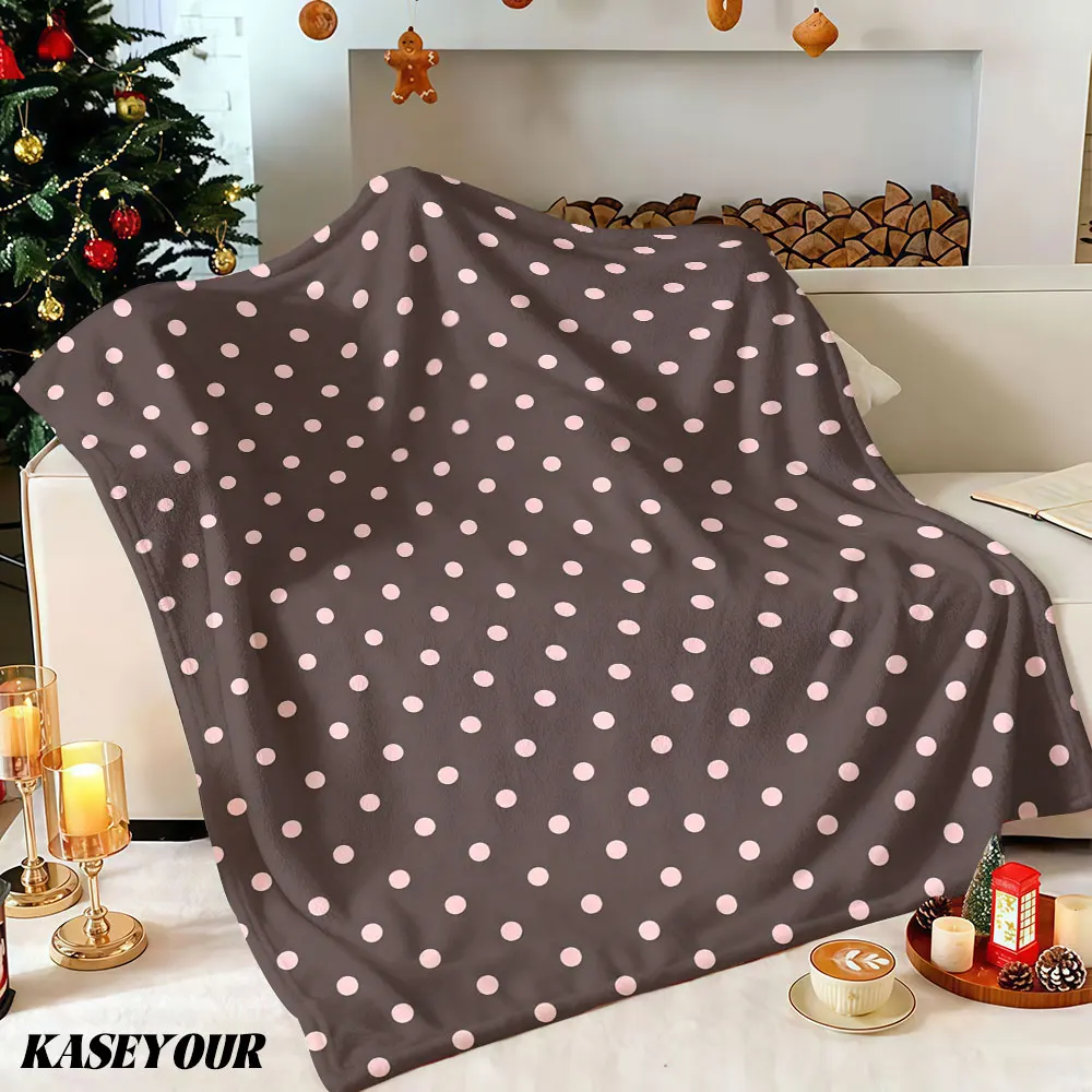 Pink Dot Winter Summer Flannel Blanket Throw Fleece Soft Fuzzy Plush Cozy Fleece Blankets for Sofa Ideal Gifts