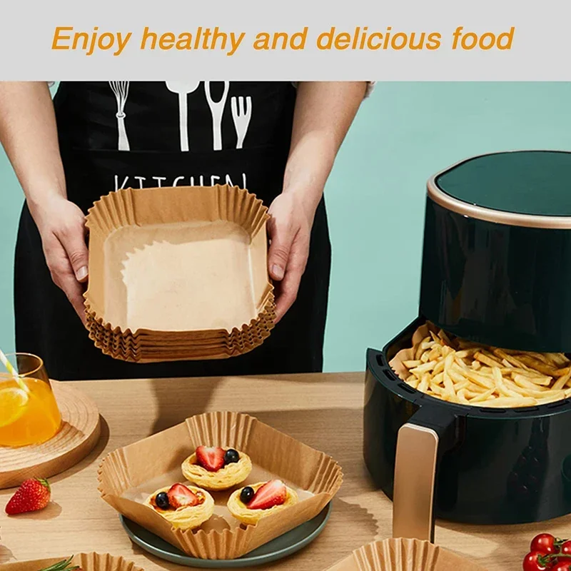 50/100/300PCS Kitchen Air Fryer Paper Special Paper Accesories Baking Disposable Oil-proof Paper Non-Stick Baking Barbecue Plate