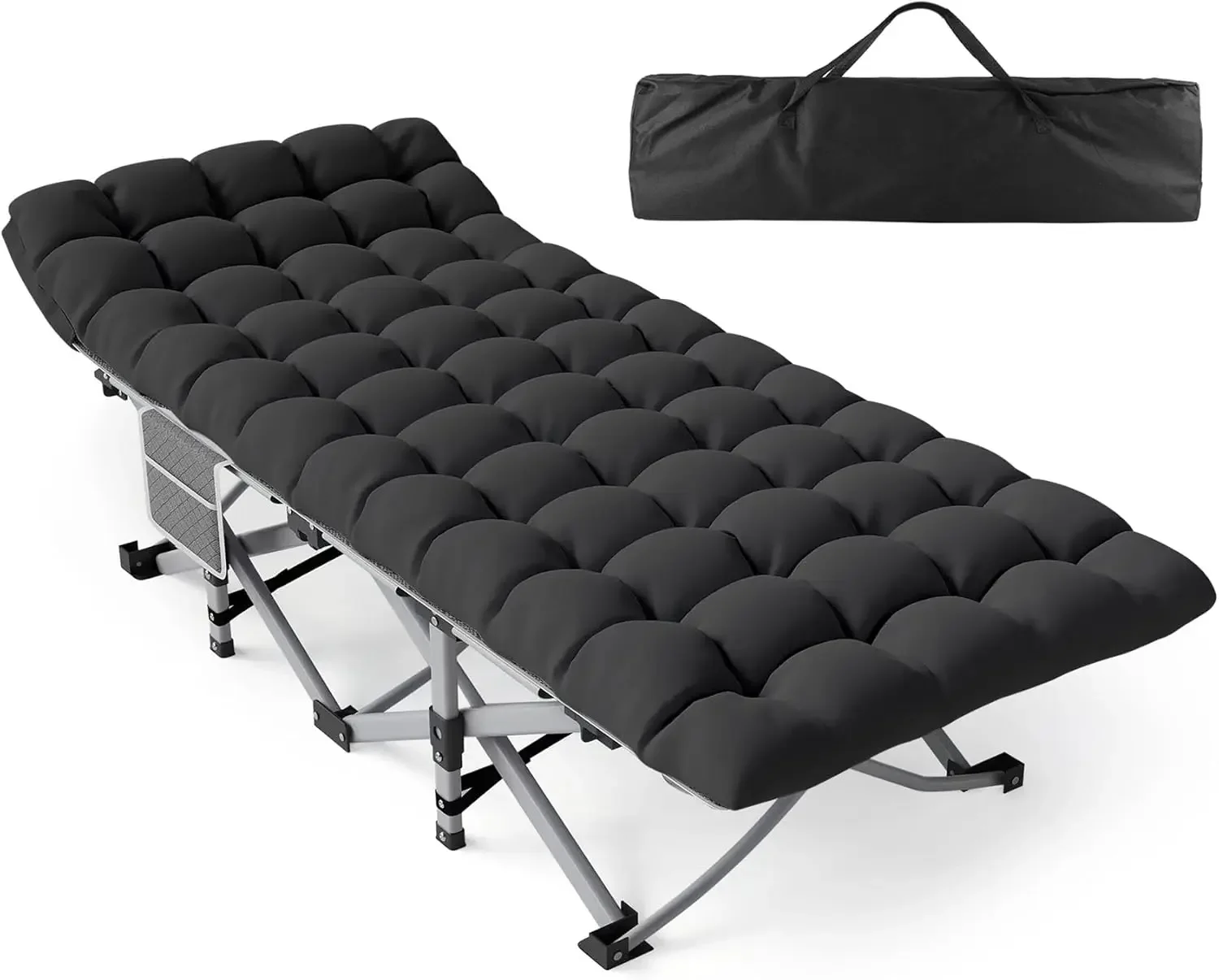 

home.Camping Cot for Adults, Heavy-Duty Portable Cot Bed with Mattress, Foldable Padded Sleeping Cots for Camping Travel Ten