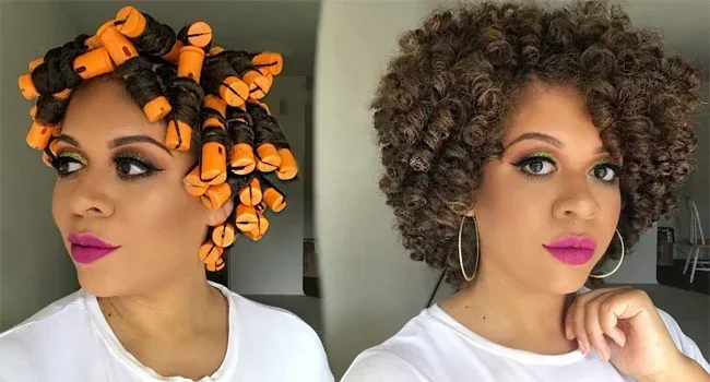 40pcs Cold Wave Perm Rods Set For Women's Long & Short Natural Hair - Plastic Orange Rollers For Curling And DIY Hairdressing