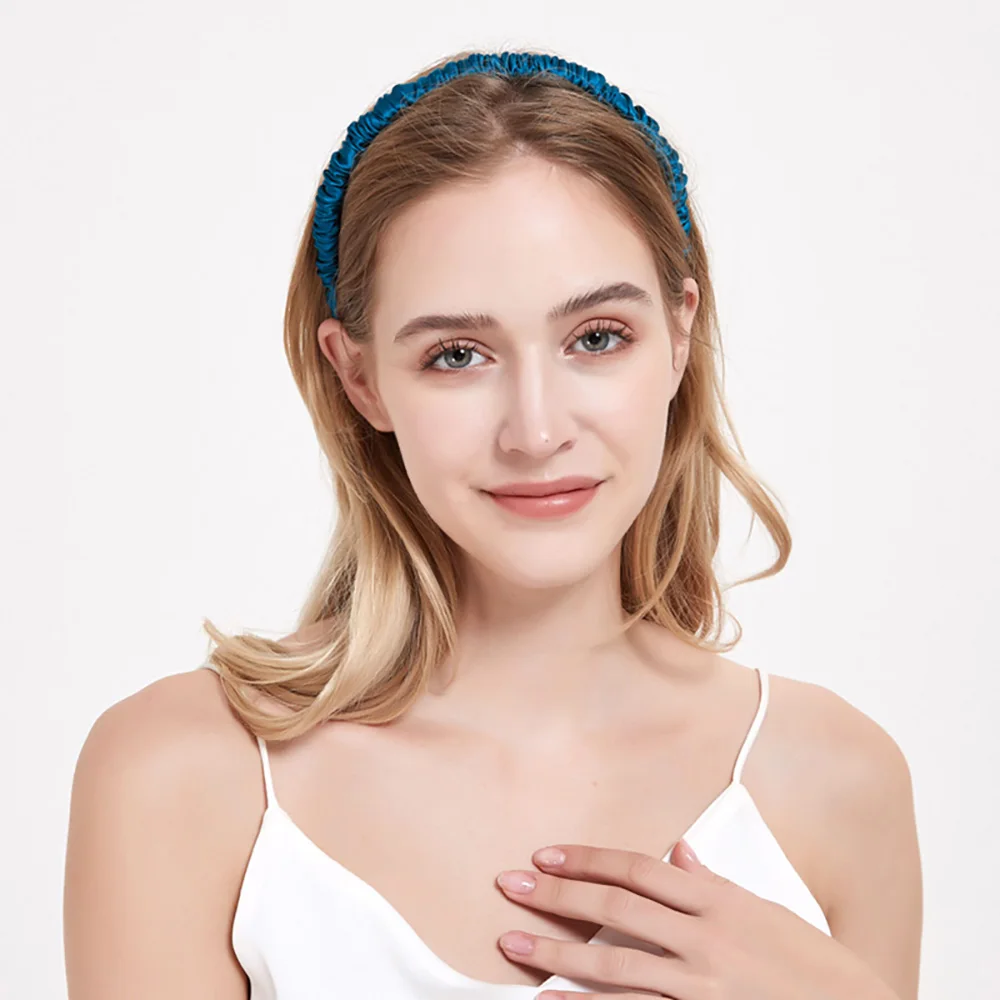 Hair Hoop Band Headbands For Women Girl 100% Pure Mulberry Silk Elastic Luxury Hair Accessories