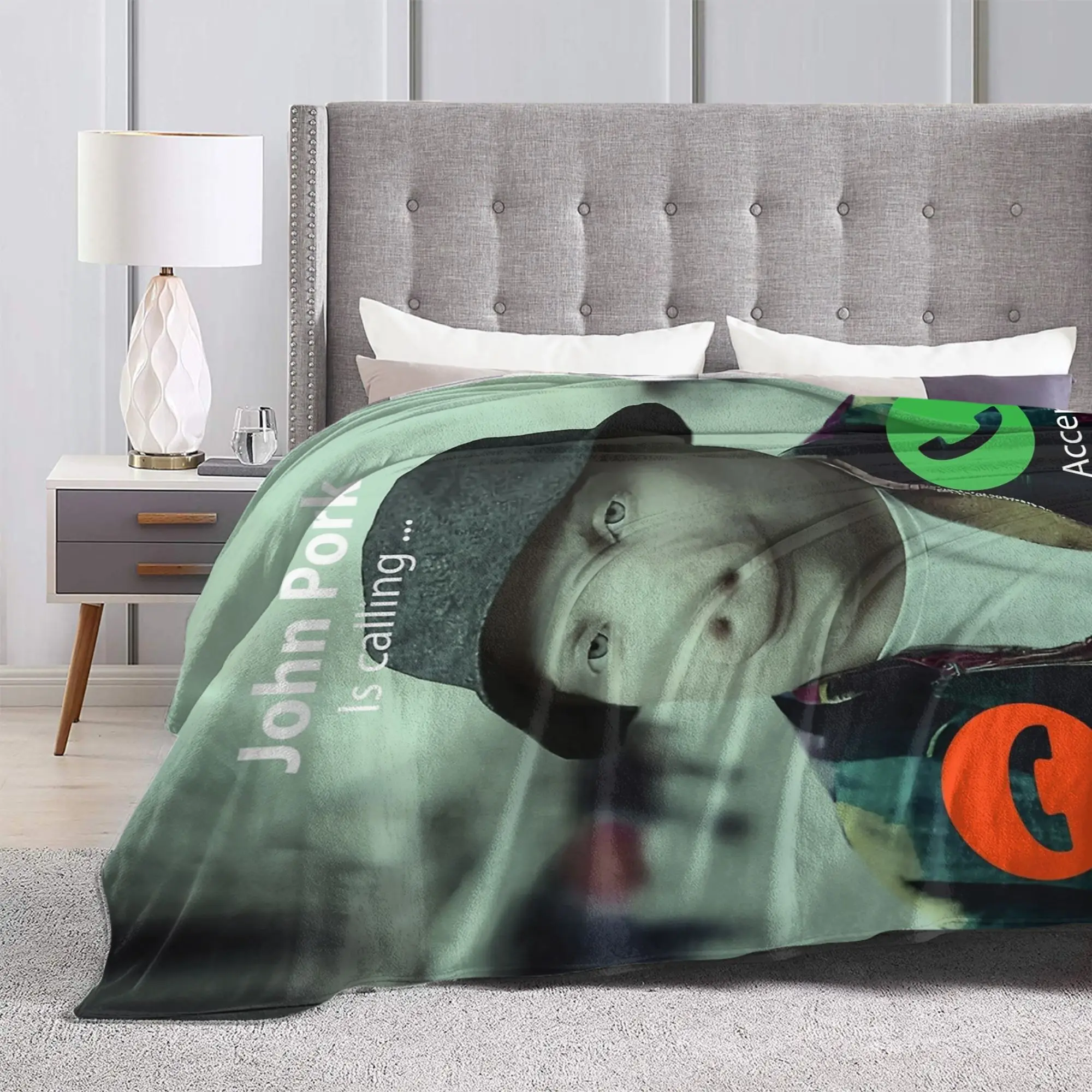 John Pork Calling  Blanket  Flannel Awesome Soft Throw Blankets for Bedspread Spring/Autumn