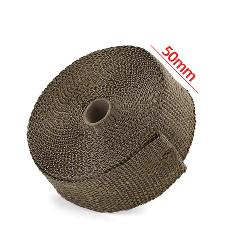 Imagen 2 del producto Cinta térmica Universal para silenciador de escape de motocicleta, rollo de aislamiento de cinta térmica, tubo resistente con lazo, 10M