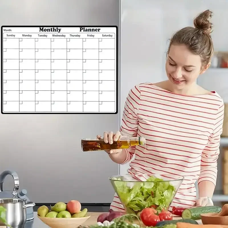Stylish Magnetic Dry Erase Calendar Versatile Monthly Planner for Refrigerator Easy Kitchen Organization And Decor