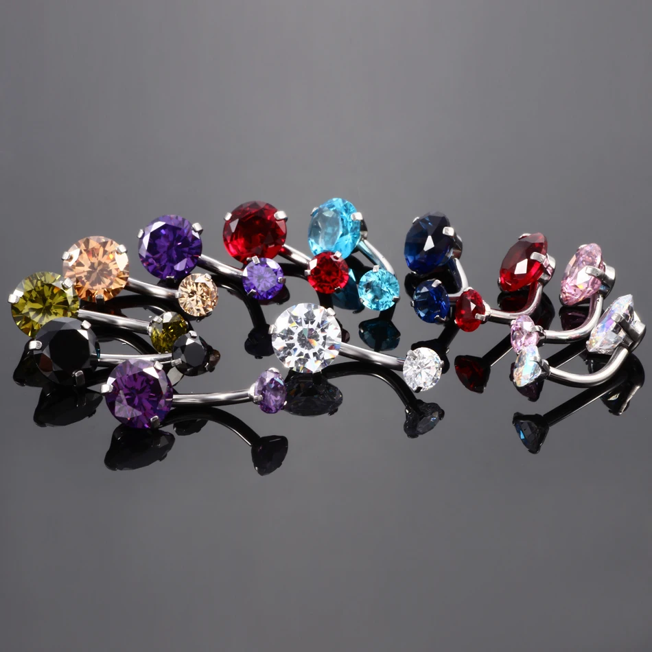 10pc Nabel Piercing Edelstahl Ohrringe 14g Bauchnabel Ring Pircing Nombril Innengewinde Bauchs tangen Ombligo Schmuck