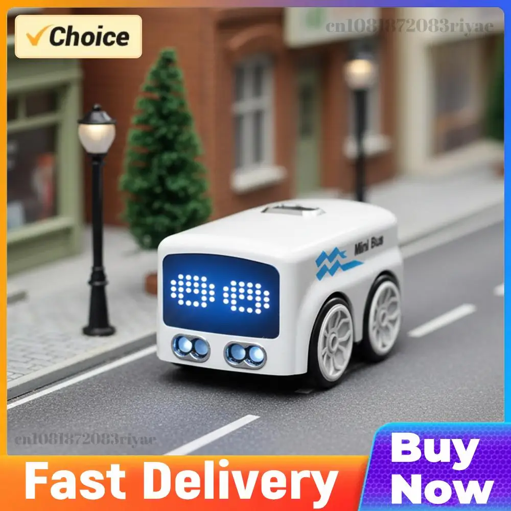 

Control Gesture Sensing Induction Mini Bus Follows Drawn Black Lines Smart Gesture Control RC Car Mini Bus for Kids Desktop Play