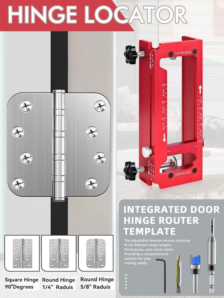 2-in-1 scharnierboorbevestiging Combinatie Duurzaam Deurkozijn Stabiele locator Houtbewerking Installatieschroeven DIY-hulpgereedschap - afbeelding 2