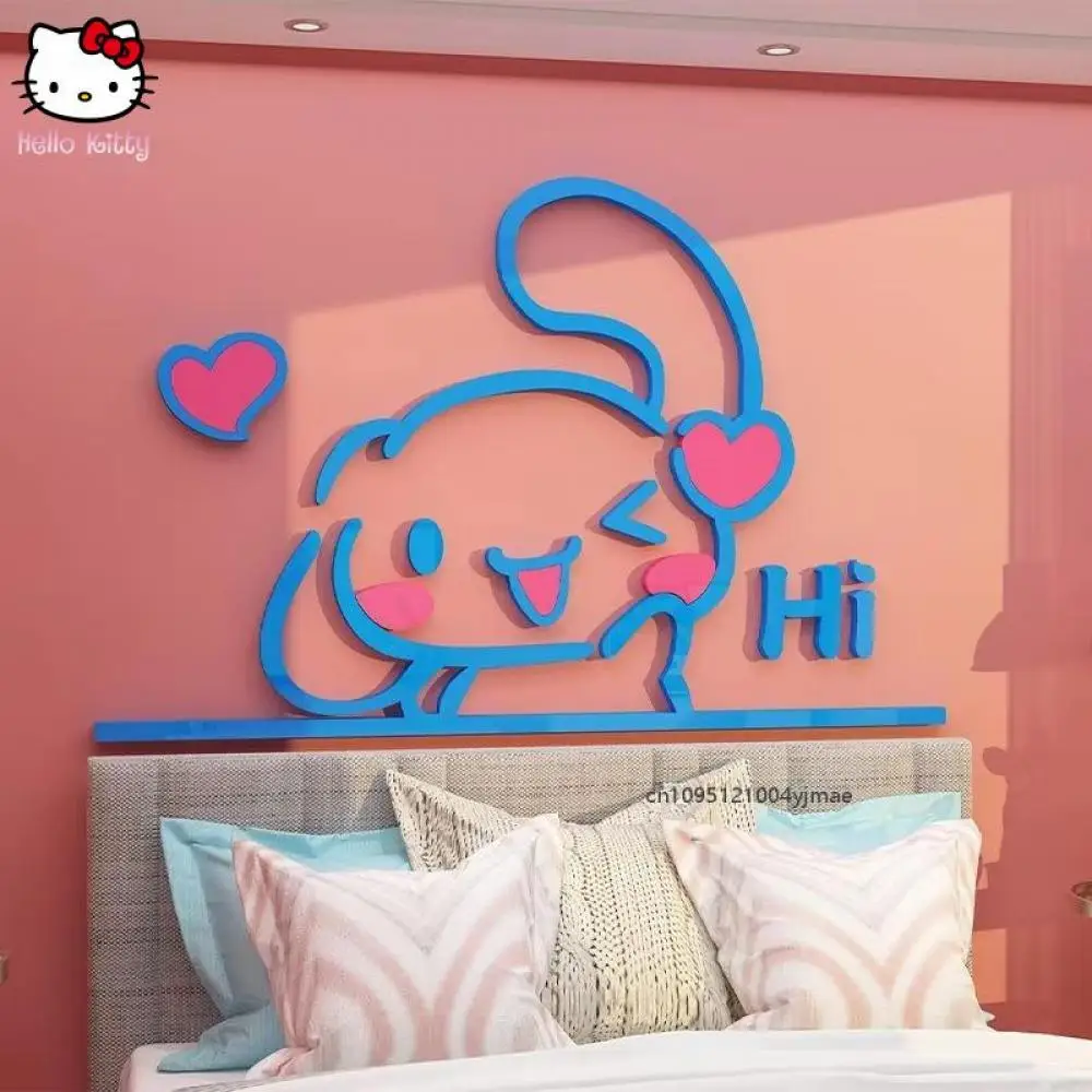 

Children's Room 3D Three-Dimensional Acrylic Sticker Sanrio Cinnamoroll Boy and Girl Bedroom Background Wall Decoration Cartoon