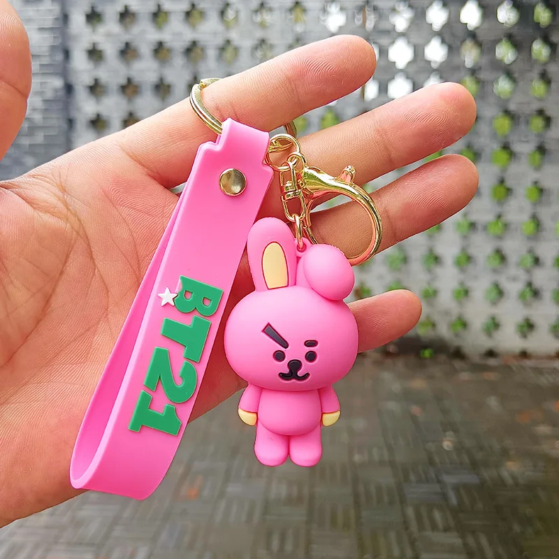 New Kawaii BT21ed Baby Series Anime keychain Cartoon Cute Keychain For Car Keys Bag Pendant Girl Gift