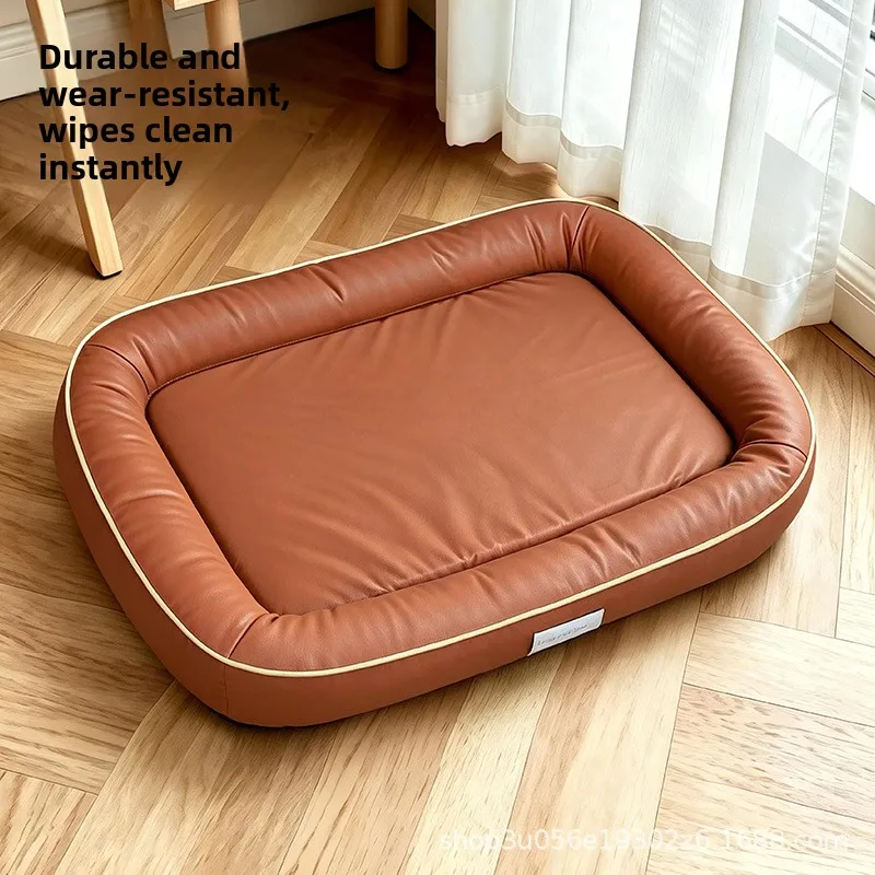 Colchoneta de cuero para perros, impermeable y fácil de mantener, apta para todas las estaciones, cama para perros pequeños, nueva cama de verano para mascotas