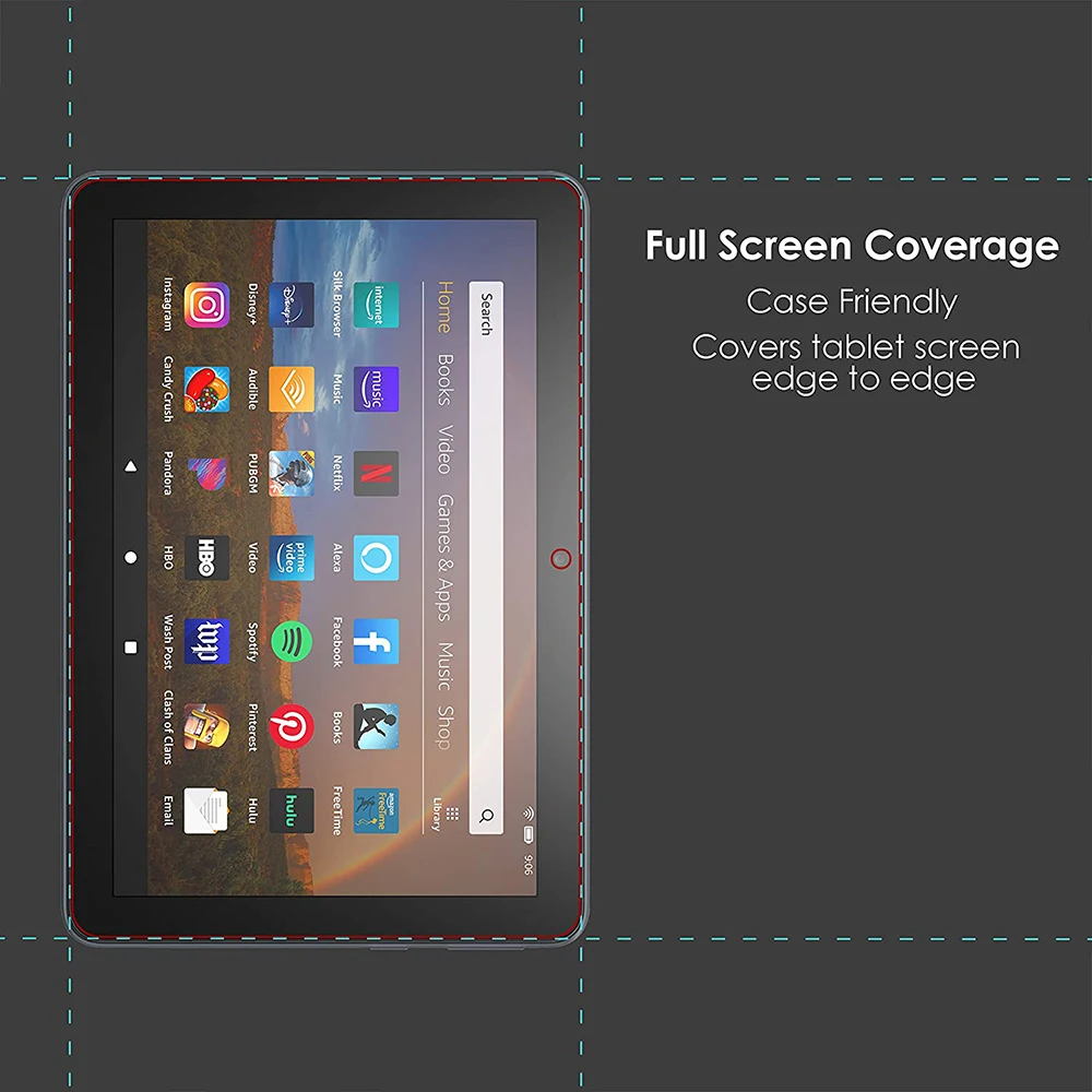 2Pcs for Fire HD 10 Plus 2021 11th Tablet Tempered Glass Screen Protector Cover  Generation Full Coverage Screen