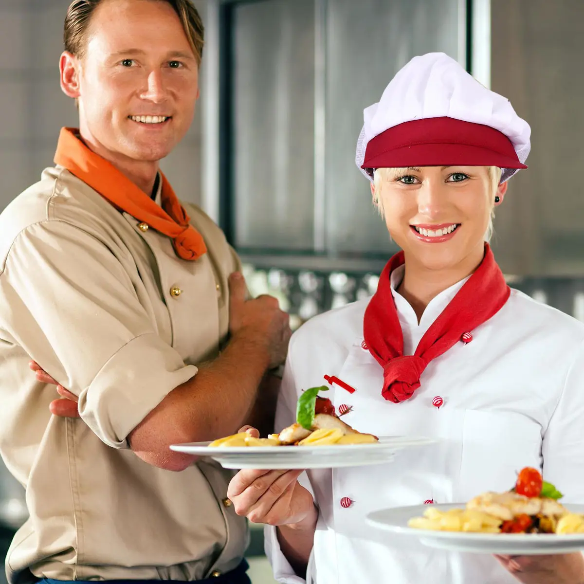 

Chef Hat Red Lightweight Breathable Working Cap Moisture-Wicking Comfortable Fit for Professional Chefs and Service Workers