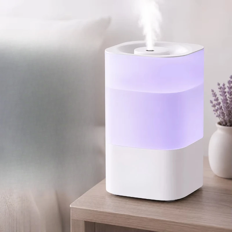 Intelligent cold mist air humidifier with digital display, top water, large capacity water tank, suitable for bedroom, office