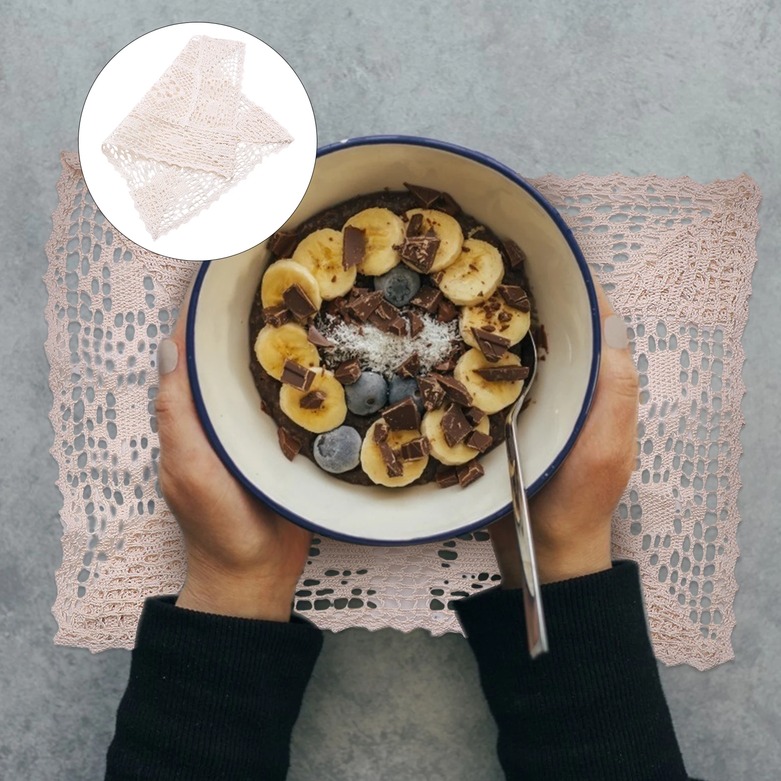 

1Pcs Hollow Crochet Tablecloth 28x40cm Simple Crochet Lace Design Cotton Table Cover Decorative Table Cloth