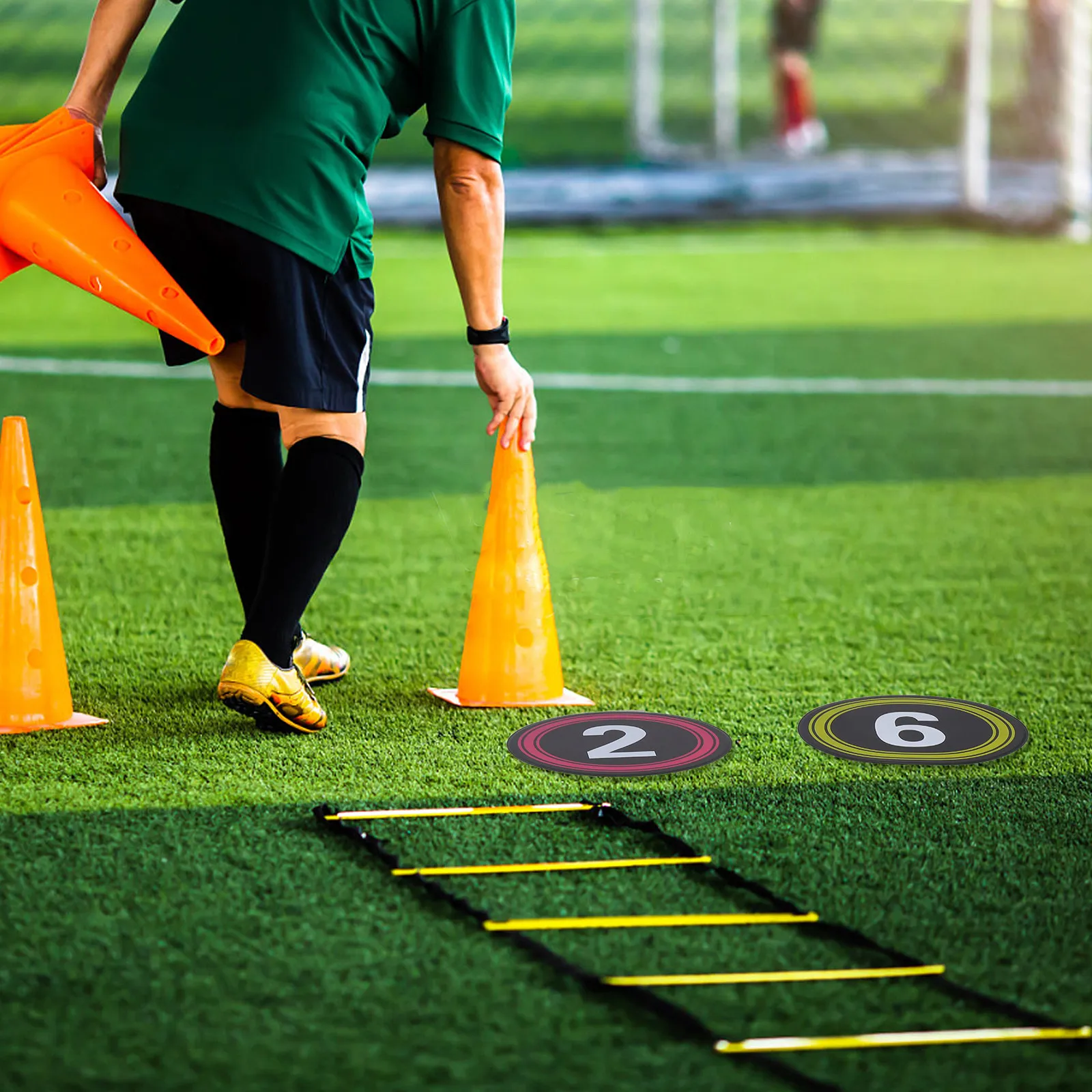10 Pcs Foot Training Mat Numbe - Court Marker Cone ulasan dan harga