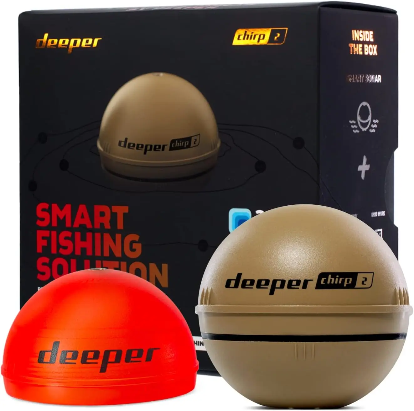 

Chirp 2 Sonar Fish Finder - Portable Fish Finder and Depth Finder for Kayaks, Boats and Ice Fishing | No GPS | Castable D