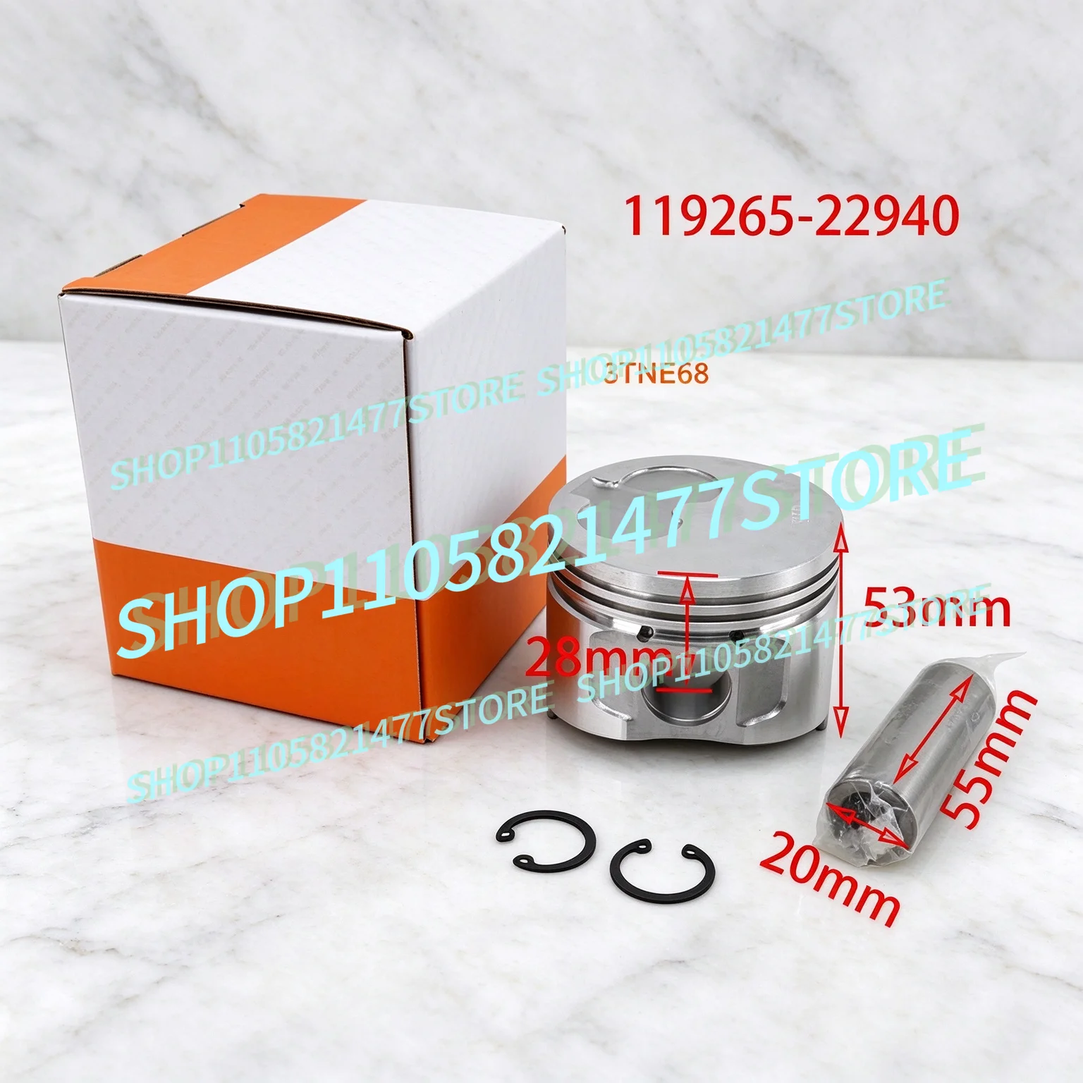 For YM 3TNE68 Overhaul Rebuild Kit 3D68E 3TNE68C Piston Rings Main Bearing Engine Parts STD 119265-22940 68*1.5HK+1.5+3mm