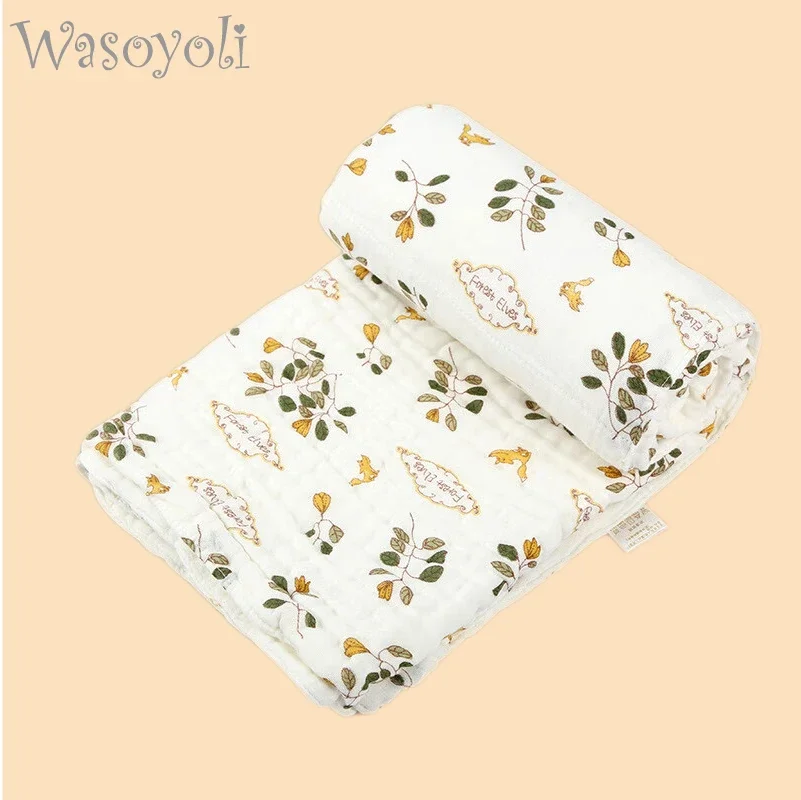 

1 шт., детские пеленки Wasoyoli 70*140 см, 6-слойные одеяла для младенцев, 100% хлопок, детские мягкие банные накидки