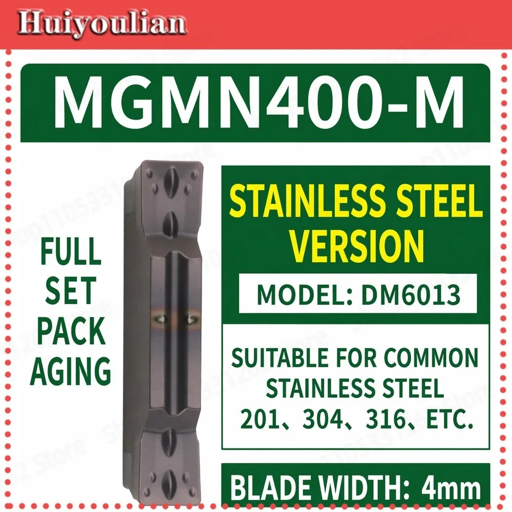 10pcs MGMN400-M DM6013 Carbide Milling Insert for Stainless Steel 201 304 316 4mm Width