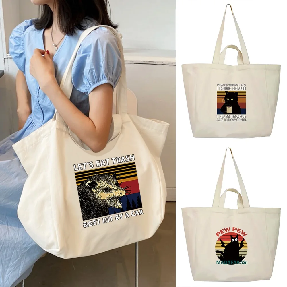 New Student Campus Pew Series Shopping Bags Large Capacity Shoulder Bag Daily Tote Bag Unisex Casual Versatile Style Storage Bag
