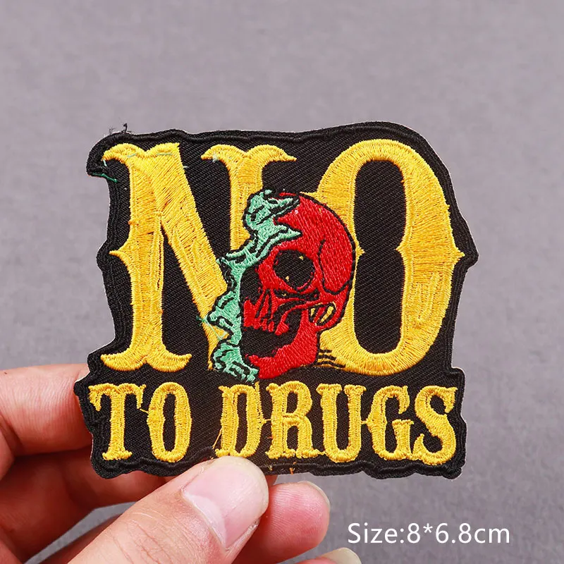 Punk Patch DIY Embroidery Patches for Clothing Hippie Skull Patches for jacket Badges Iron on Patches on Clothes Stripes  Decor