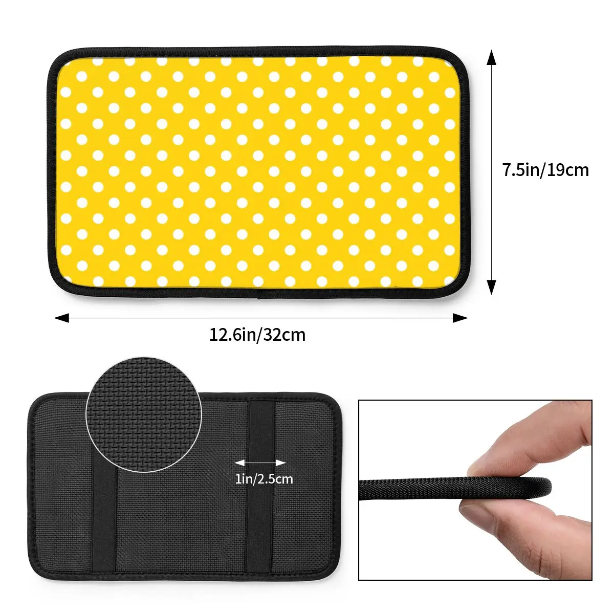 Polka Dot Classic Plaid Center Console Cover Pad for Universal Cars Car Accessories Armrest Cover Mat Leather