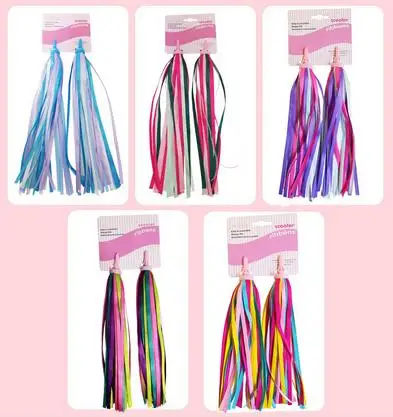 

4 Pairs Bicycle Streamers Scooter Accessories Girls Boys Bike Decoration Handlebar Tassels Plastic Material Easy Install