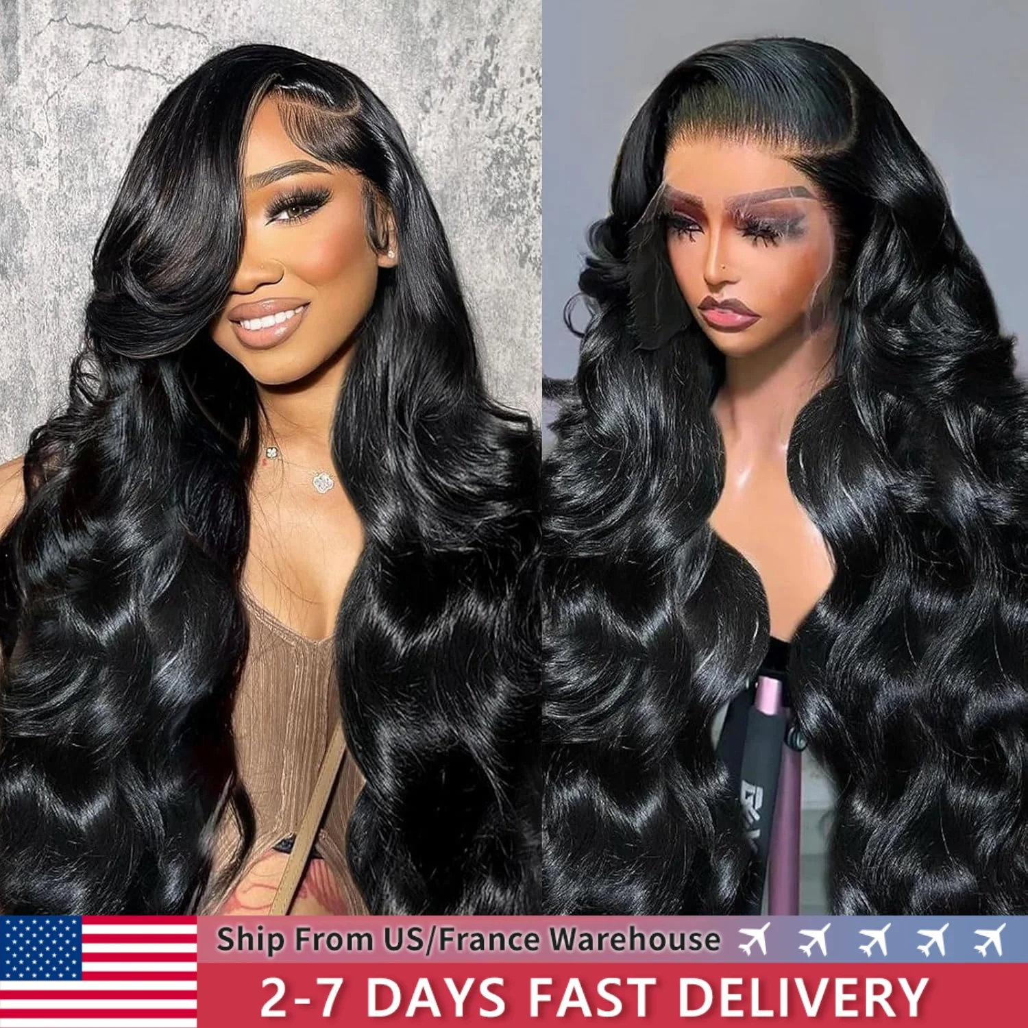 Transparent 13x4 13x6 Body Wave Lace Front Wig Human Hair PrePlucked Brazilian HD 4X4 Lace Human Hair Wigs For Women Bling