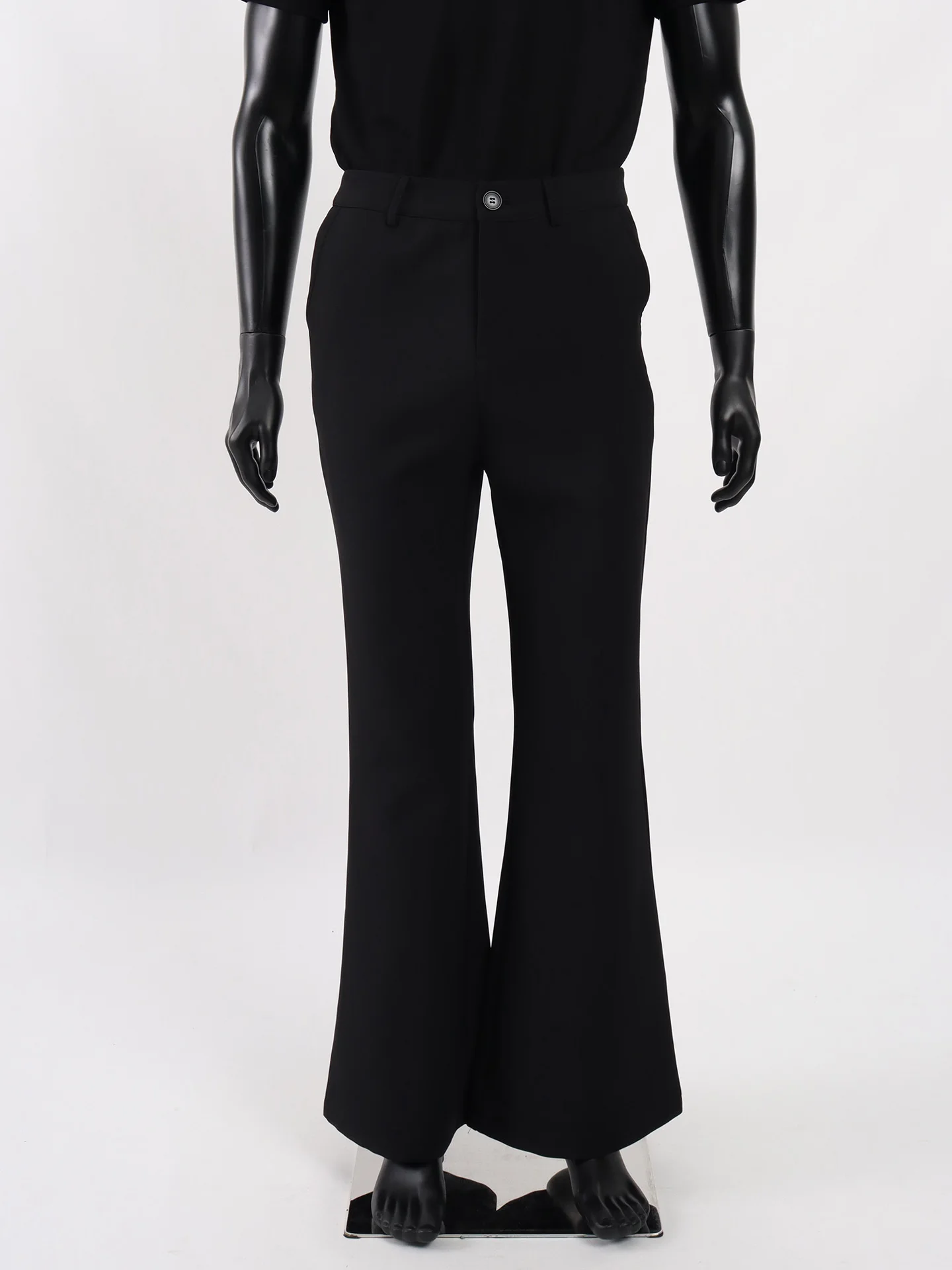 

Мужские повседневные брюки-клеш Bla Casual: простой дизайн, широкие штанины, однотонные, для офиса, молодежные, трендовые, длинные