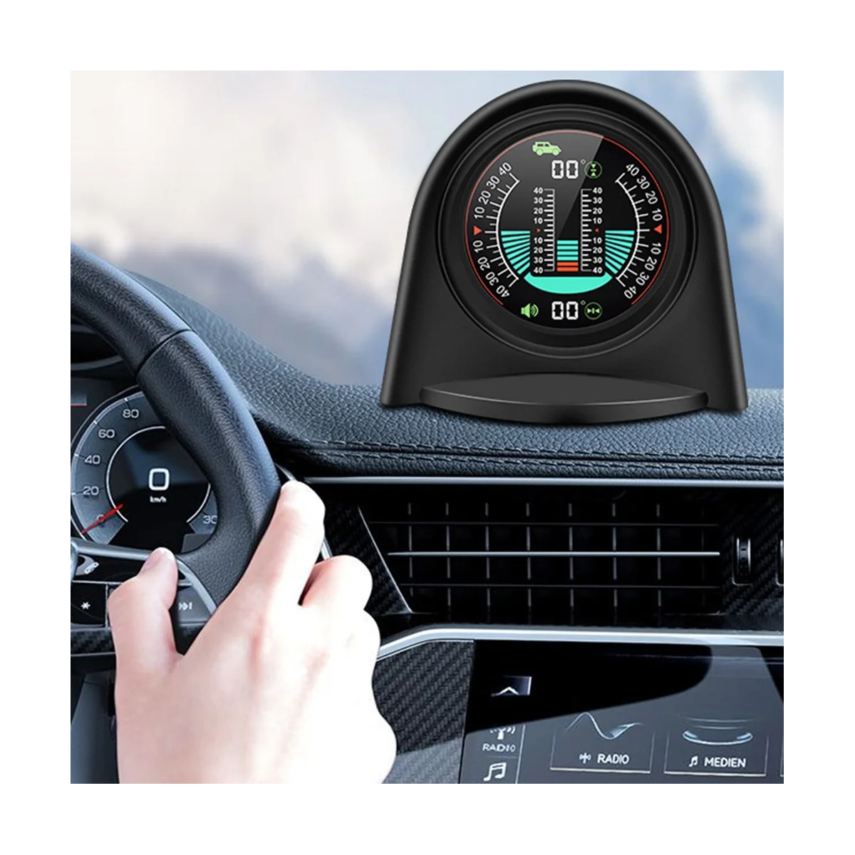 X94 Car HUD Digital Inclinometer Clinometer 4X4GPS Off-Road Auto Pitch Roll Angle Smart Head Up Display Slope Meter