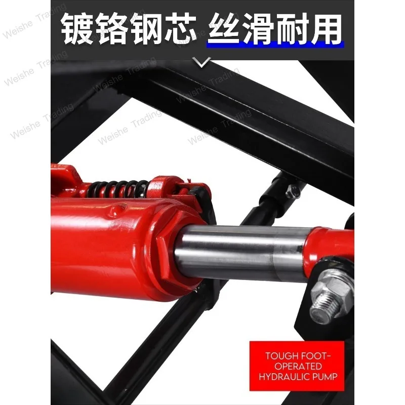 Pneumatic maintenance platform size displacement front and rear wheels hydraulic lifting arrow workbench